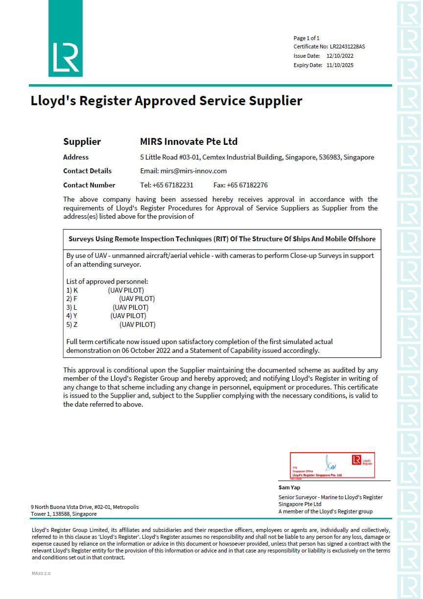 Lloyd Register Approved